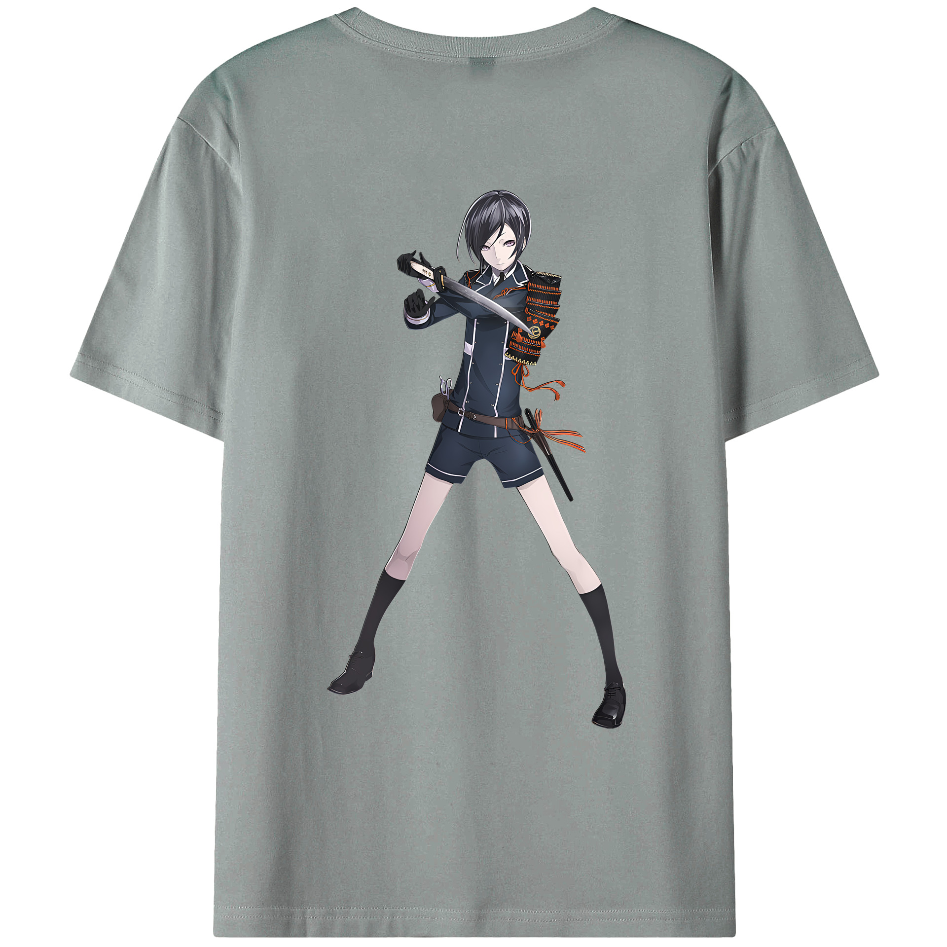 （画像用） 刀剣乱舞 Touken Ranbu 綿100％ メンズ半袖Tシャツ（バックプリント） 通気性